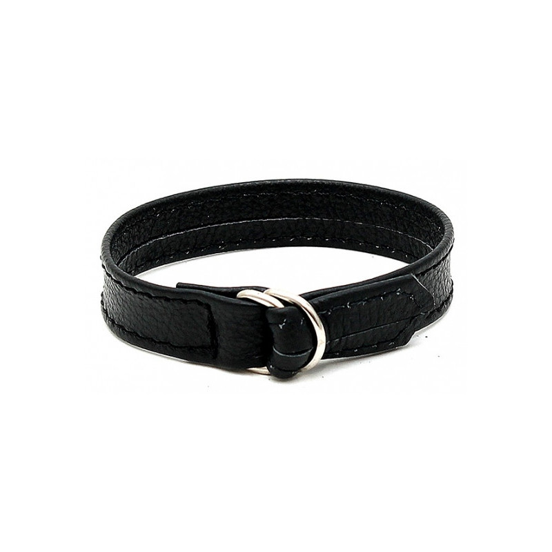 Rimba Cockring en cuir Line 11mm Noir